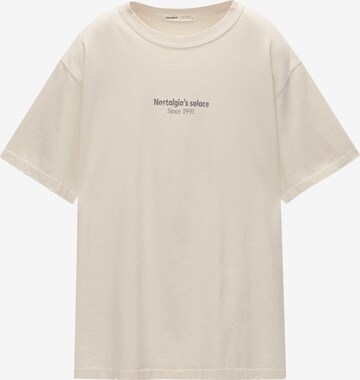 Pull&Bear T-shirt i beige: framsida