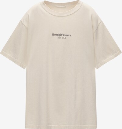 Pull&Bear T-shirt i ljusbeige / mörkgrå, Produktvy