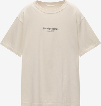 Pull&Bear T-Shirt in hellbeige / dunkelgrau, Produktansicht