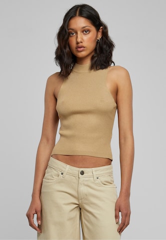 Urban Classics Knitted Top in Beige: front