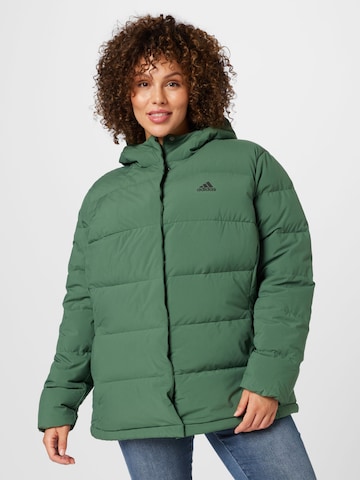 Giacca per outdoor 'Helionic Down ' di ADIDAS SPORTSWEAR in verde: frontale