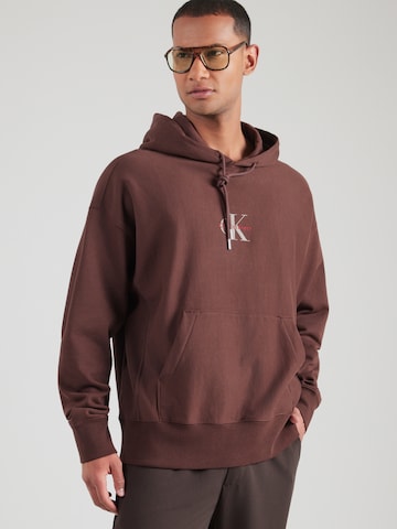 Calvin Klein Jeans Mikina - Hnedá: predná strana