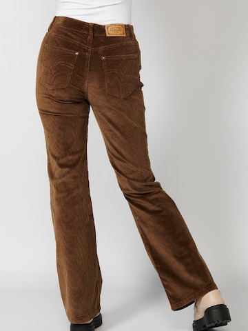 KOROSHI Flared Trousers in Brown