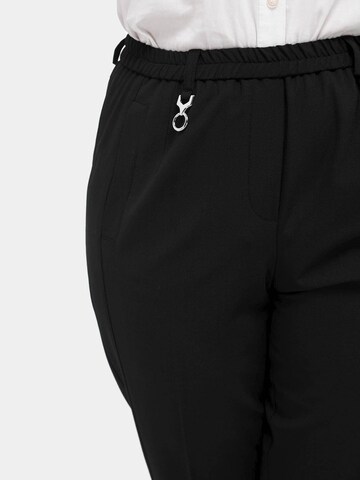 Goldner Regular Trousers with creases 'LOUISA' in Black