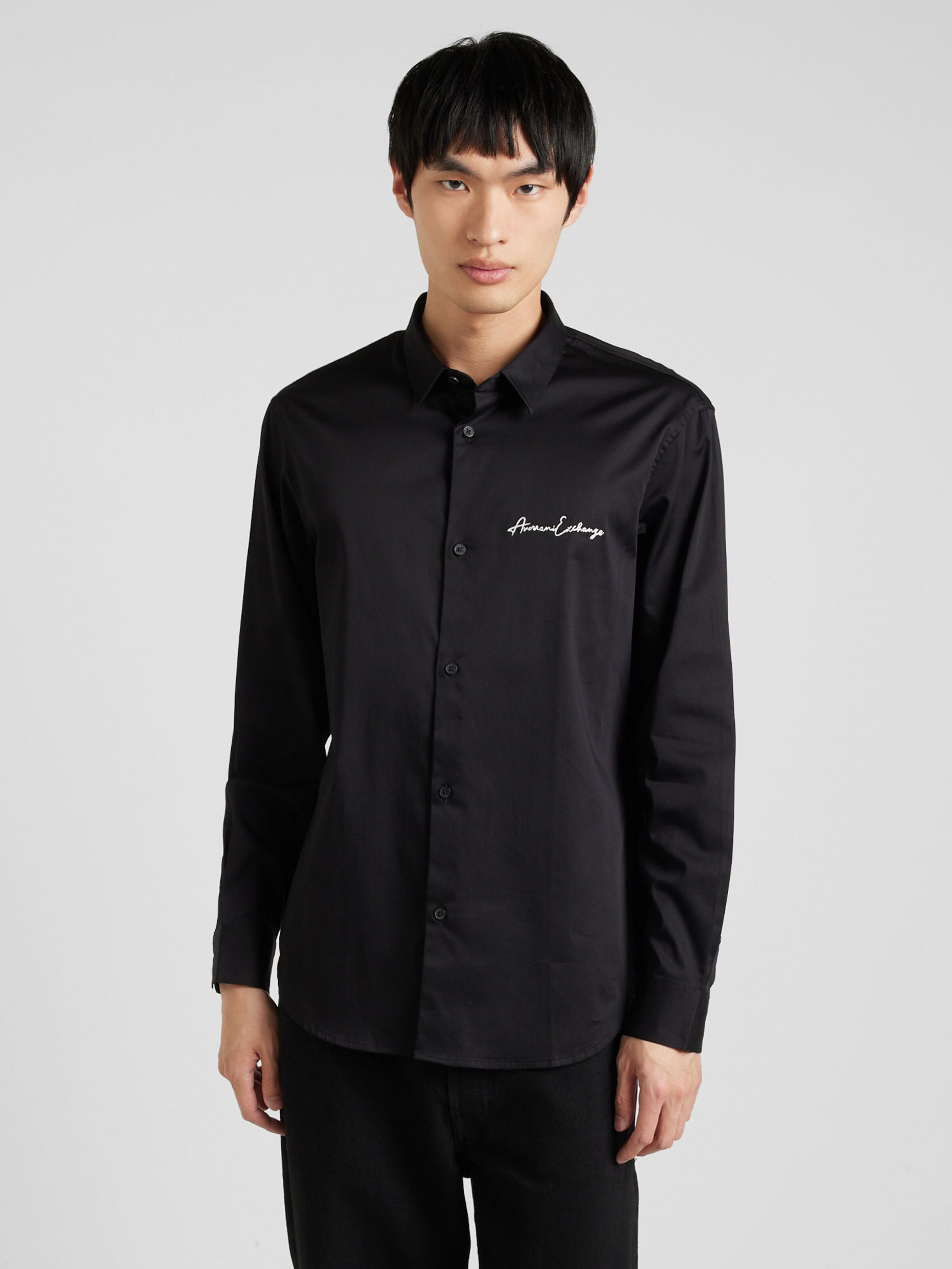 Coupe regular Chemise ARMANI EXCHANGE en Noir ABOUT YOU