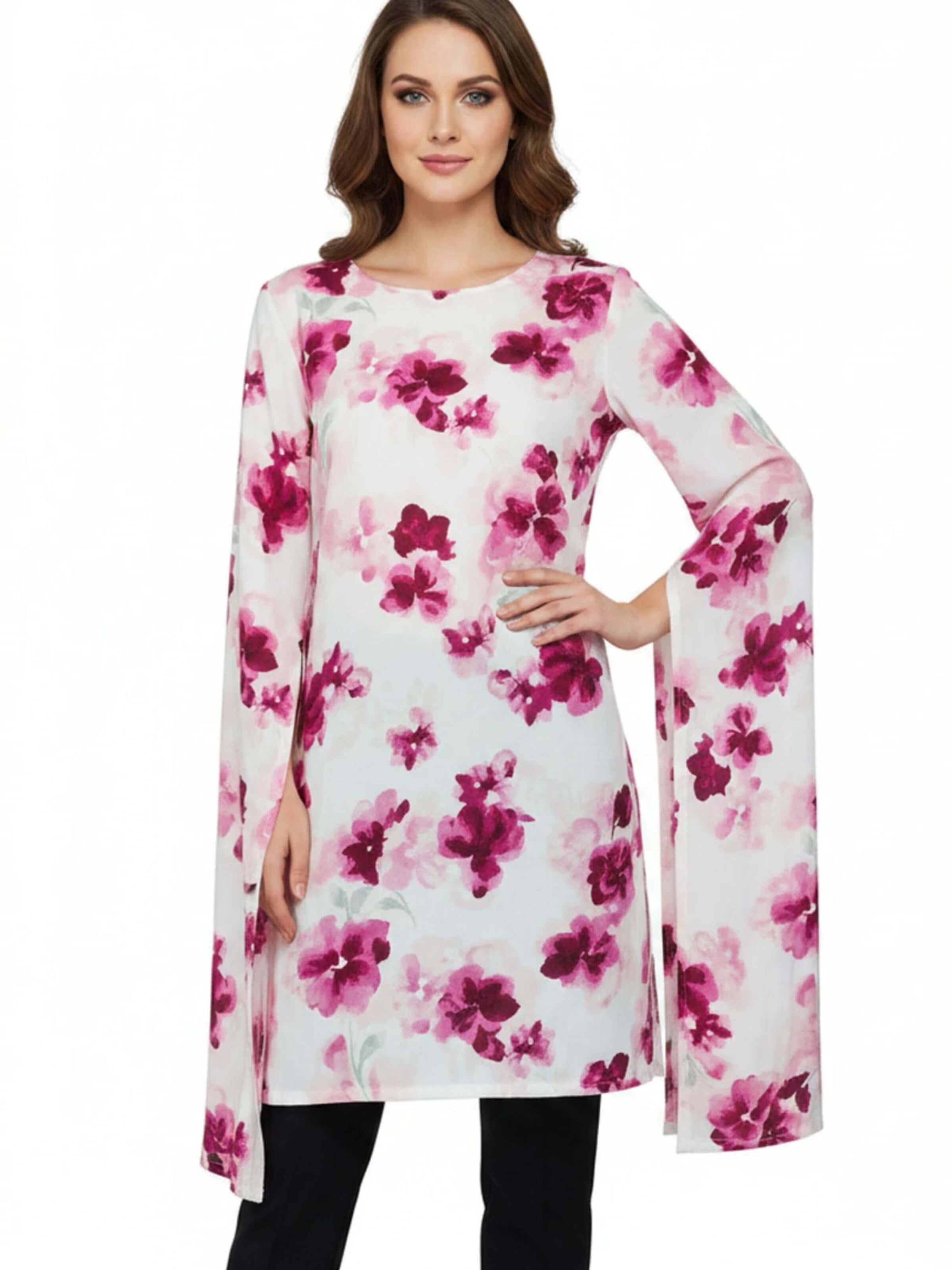 Chemisier 'RADWA Floral-Print Top' Radwa en rouge