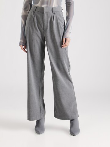 HOLLISTER Zvonové kalhoty Kalhoty se sklady v pase – šedá: přední strana