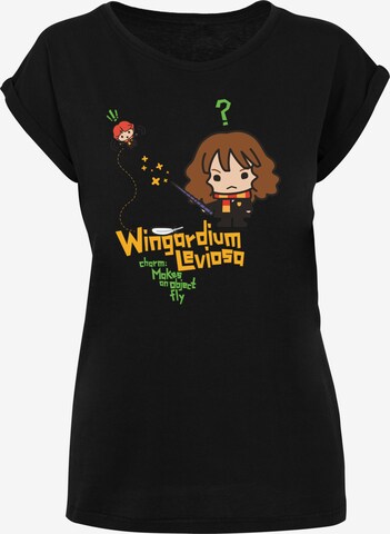 T-shirt 'Harry Potter Hermione Granger Wingardium Leviosa' F4NT4STIC en noir : devant