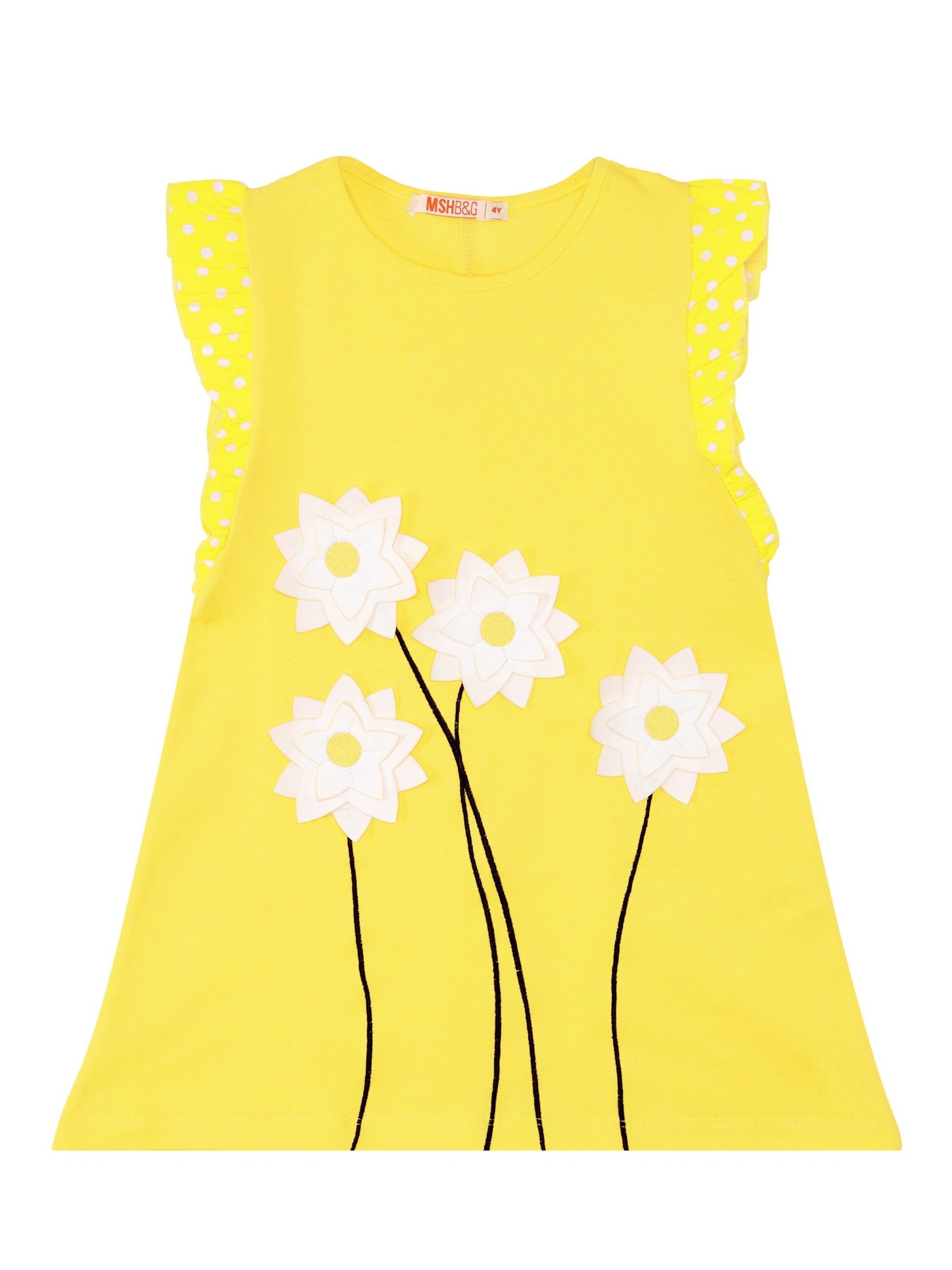 Robe 'Daisy Garden' Denokids en jaune : devant