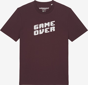 Watapparel Shirt ' Game Over ' in Bruin: voorkant