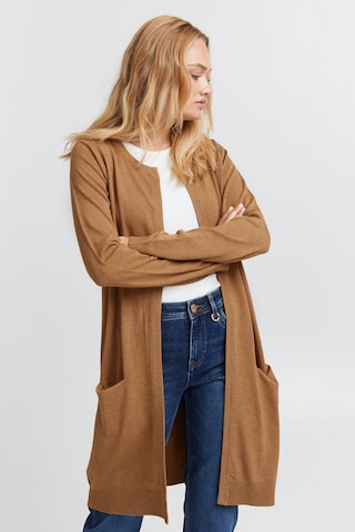 PULZ Jeans Knit Cardigan 'Sara' in Brown: front