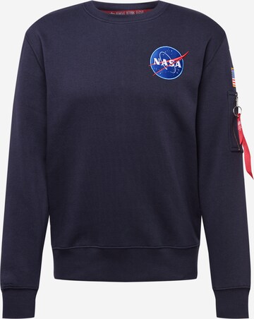 ALPHA INDUSTRIES Sweatshirt 'Space Shuttle' in Blauw: voorkant