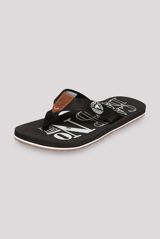 CAMP DAVID Beach Sandale mit Logo-Design in Schwarz: Vorderseite
