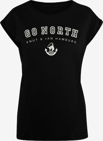 F4NT4STIC T-Shirt 'Go North Knut & Jan Hamburg' in Schwarz: Vorderseite