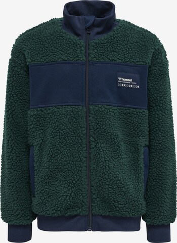 Hummel Fleece jas in Groen: voorkant