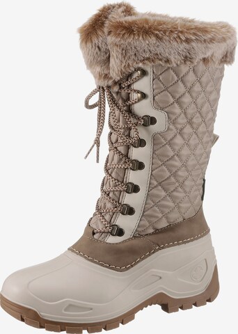 Rieker Lace-Up Boots in Beige: front