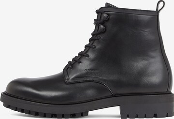 Calvin Klein Lace-Up Boots in Black: front