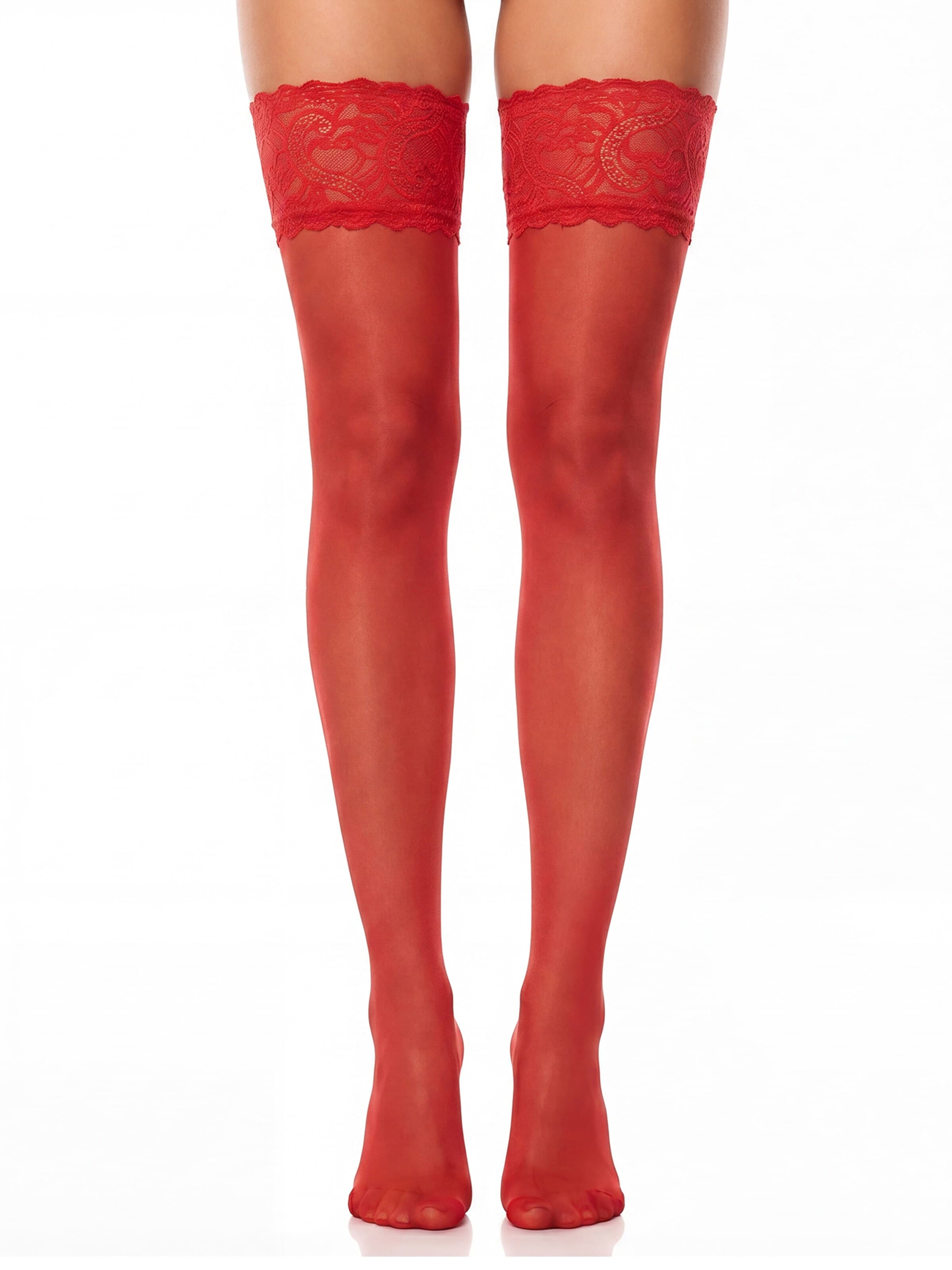 GLAMORY Kousen 'Comfort 20 Halterlose Strümpfe' in Rood: voorkant