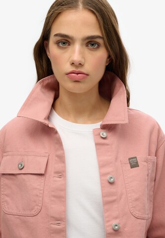 Superdry Between-season jacket 'Chore' in Pink