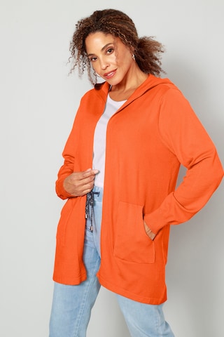 MIAMODA Knit Cardigan in Orange: front