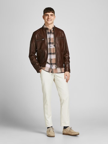 JACK & JONES Regular fit Button Up Shirt 'Logan' in Brown
