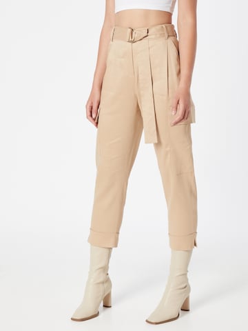 s.Oliver BLACK LABEL Tapered Cargobroek in Beige: voorkant