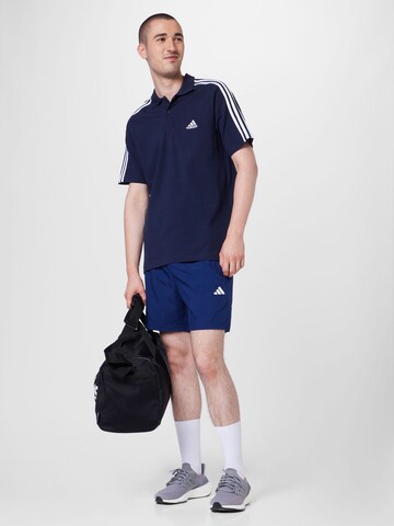 ADIDAS SPORTSWEAR Performance Shirt 'Essentials Piqué Embroidered Small Logo 3-Stripes' in Blue
