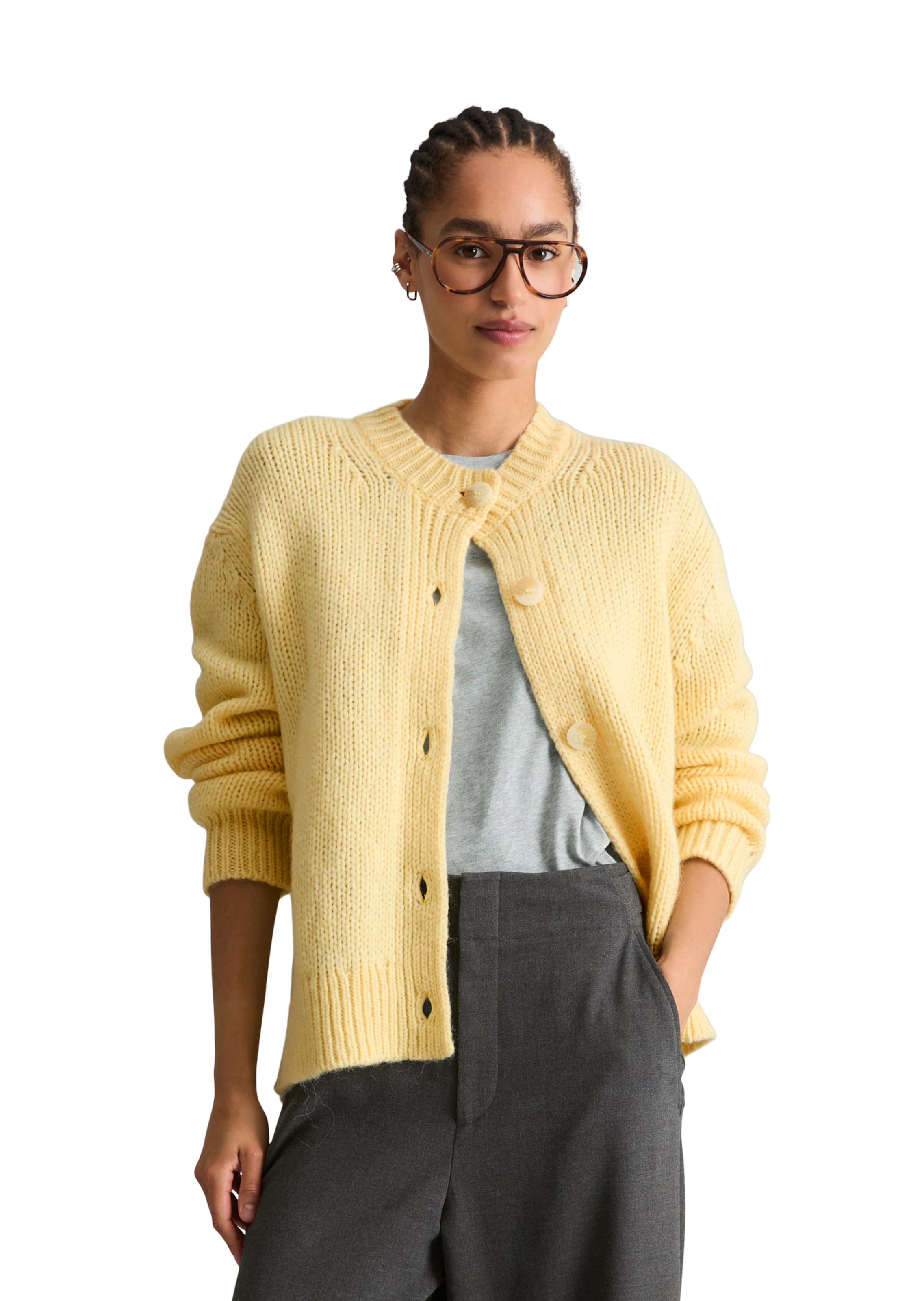 Marc O'Polo DENIM Strickjacke in Gelb: Vorderseite