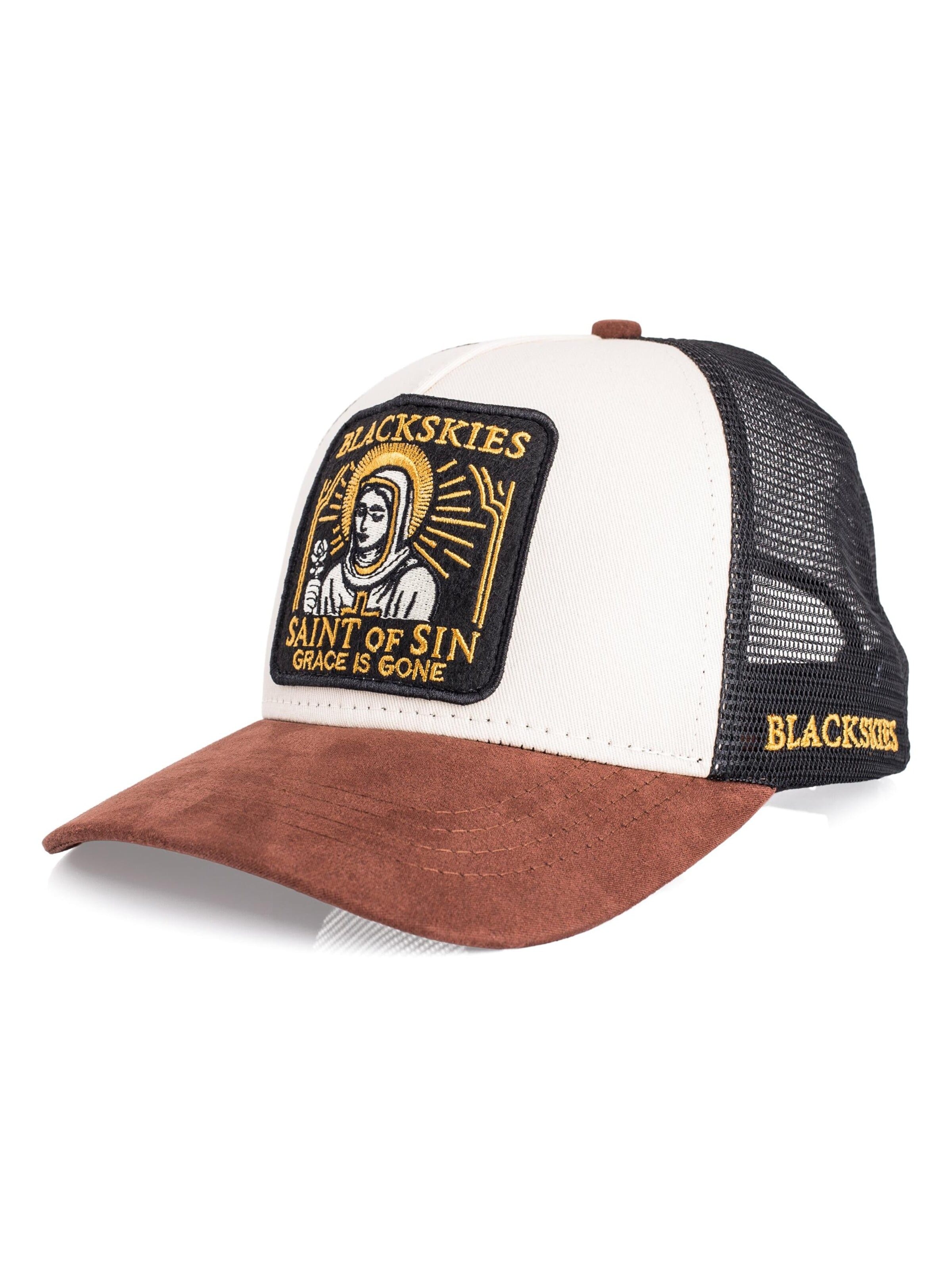 Blackskies Cap 'Saint of Sin'‌‌ in Weiß: Vorderseite