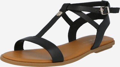 TOMMY HILFIGER Sandale 'FEMININE LEATHER FLAT SANDAL' in schwarz, Produktansicht