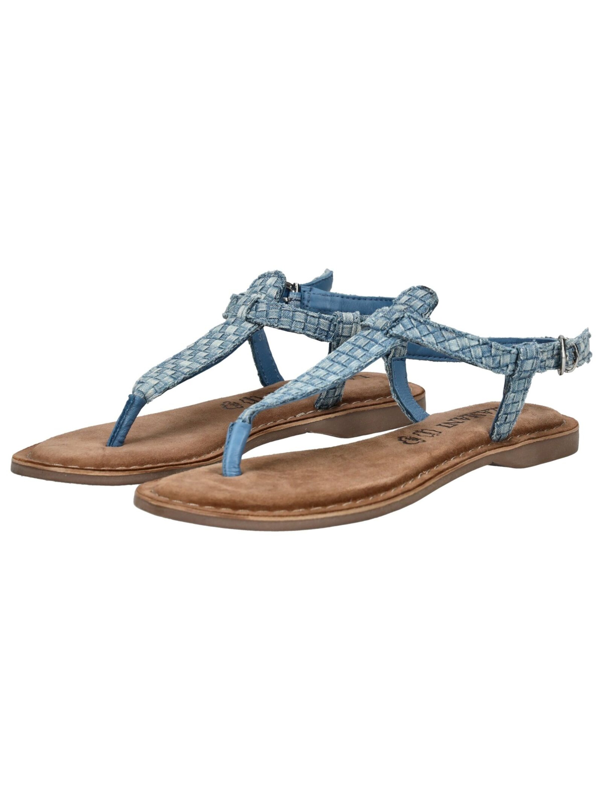 LAZAMANI T-Bar Sandals in Blue