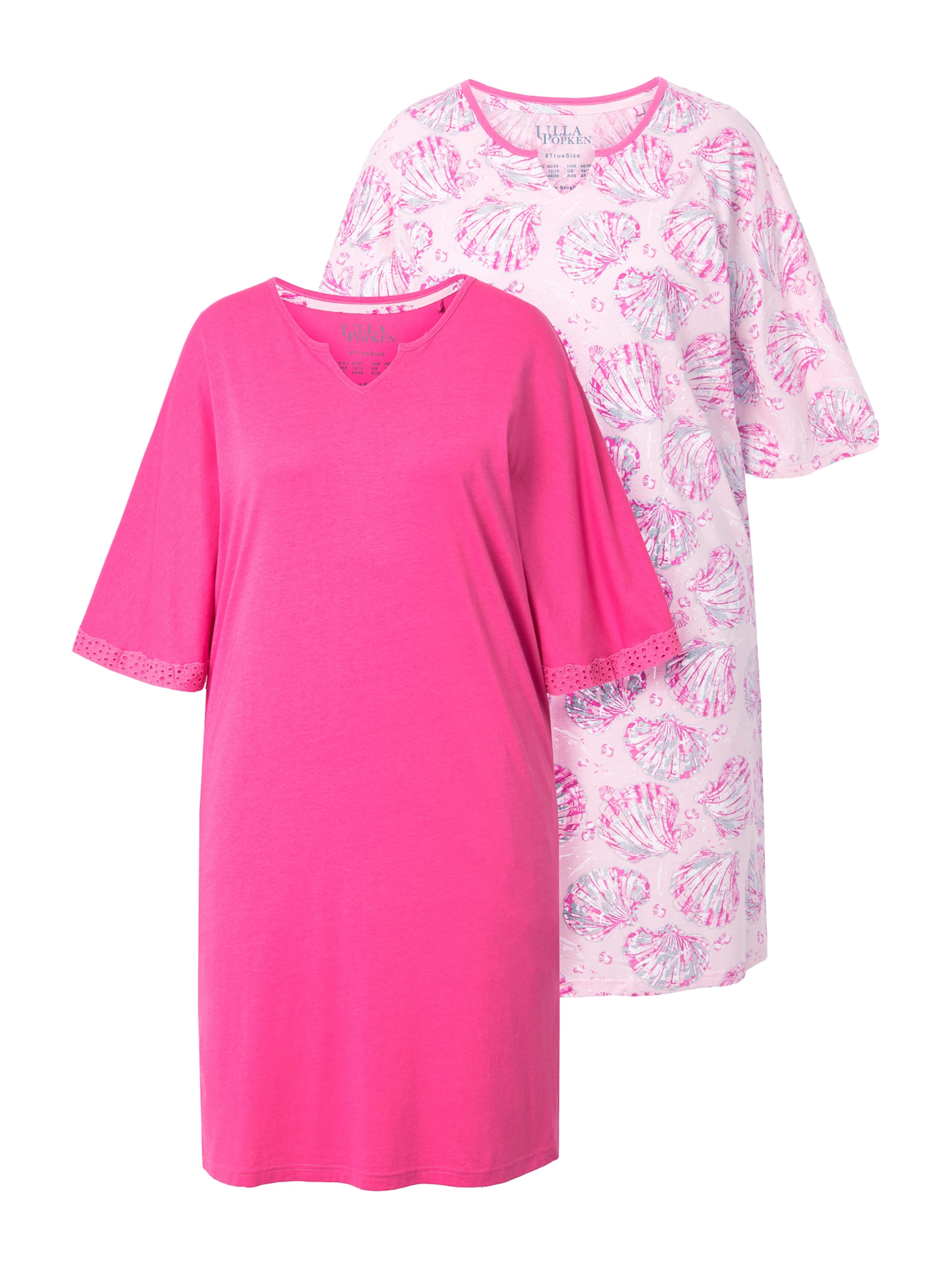 Ulla Popken Koszula nocna w kolorze różowy: przód