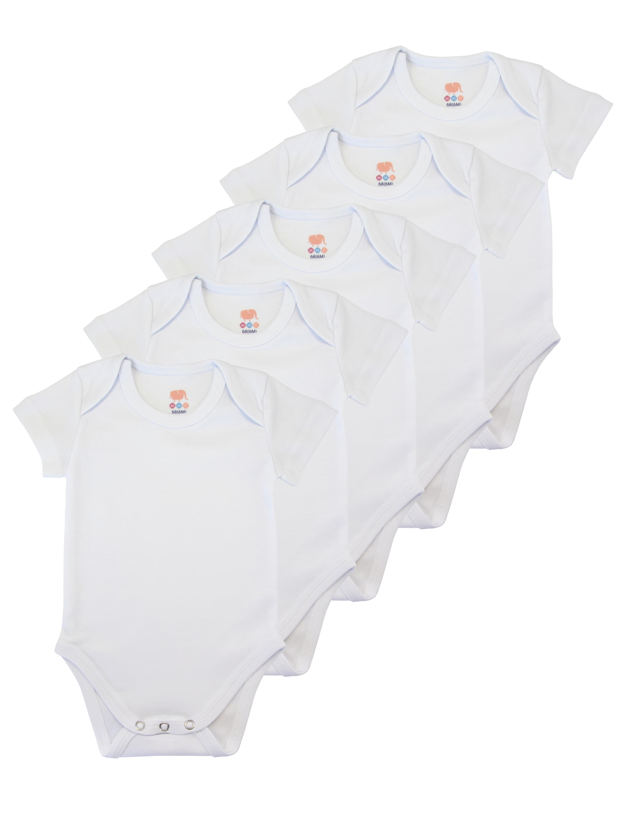 M.M.C. Romper/Bodysuit 'Body Kurzarm' in White: front