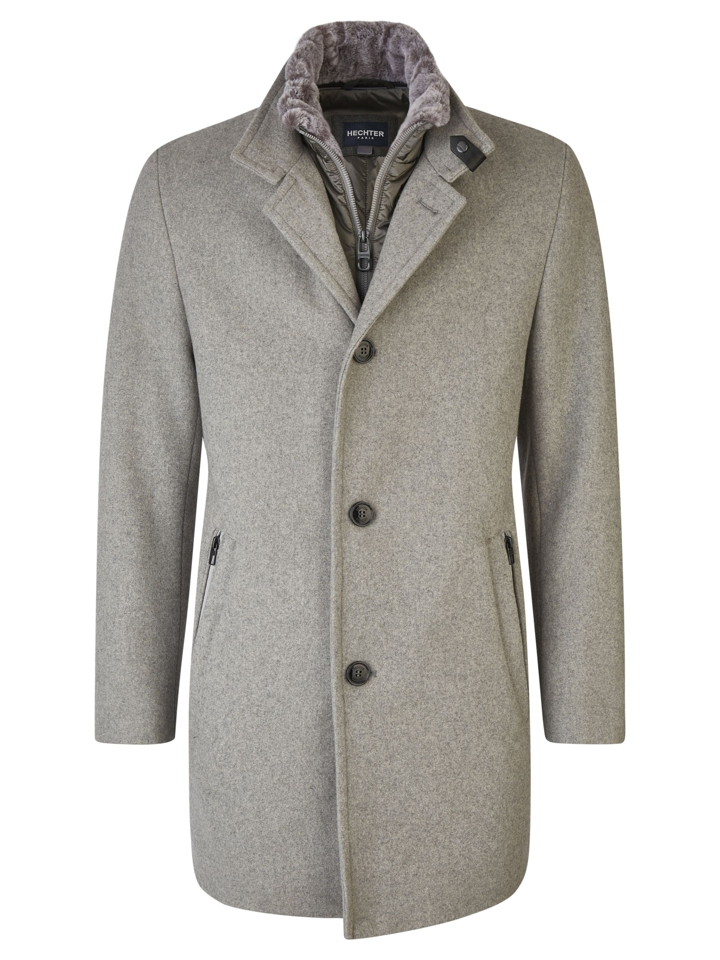 Manteau d’hiver HECHTER PARIS en gris : devant