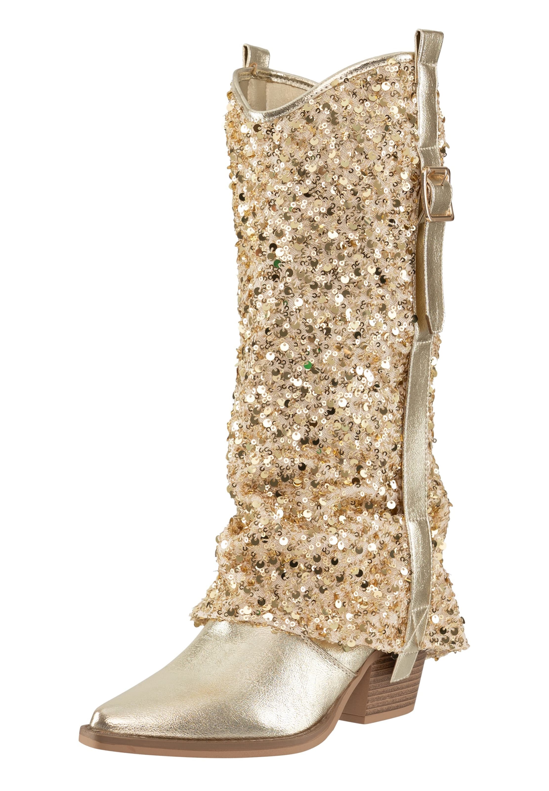 Salinyang Comwboystøvler i guld: forside