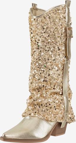 Salinyang Comwboystøvler i guld: forside