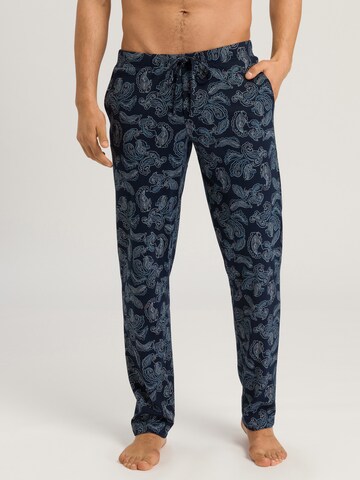 Hanro Pajama Pants ' Night & Day ' in Blue: front