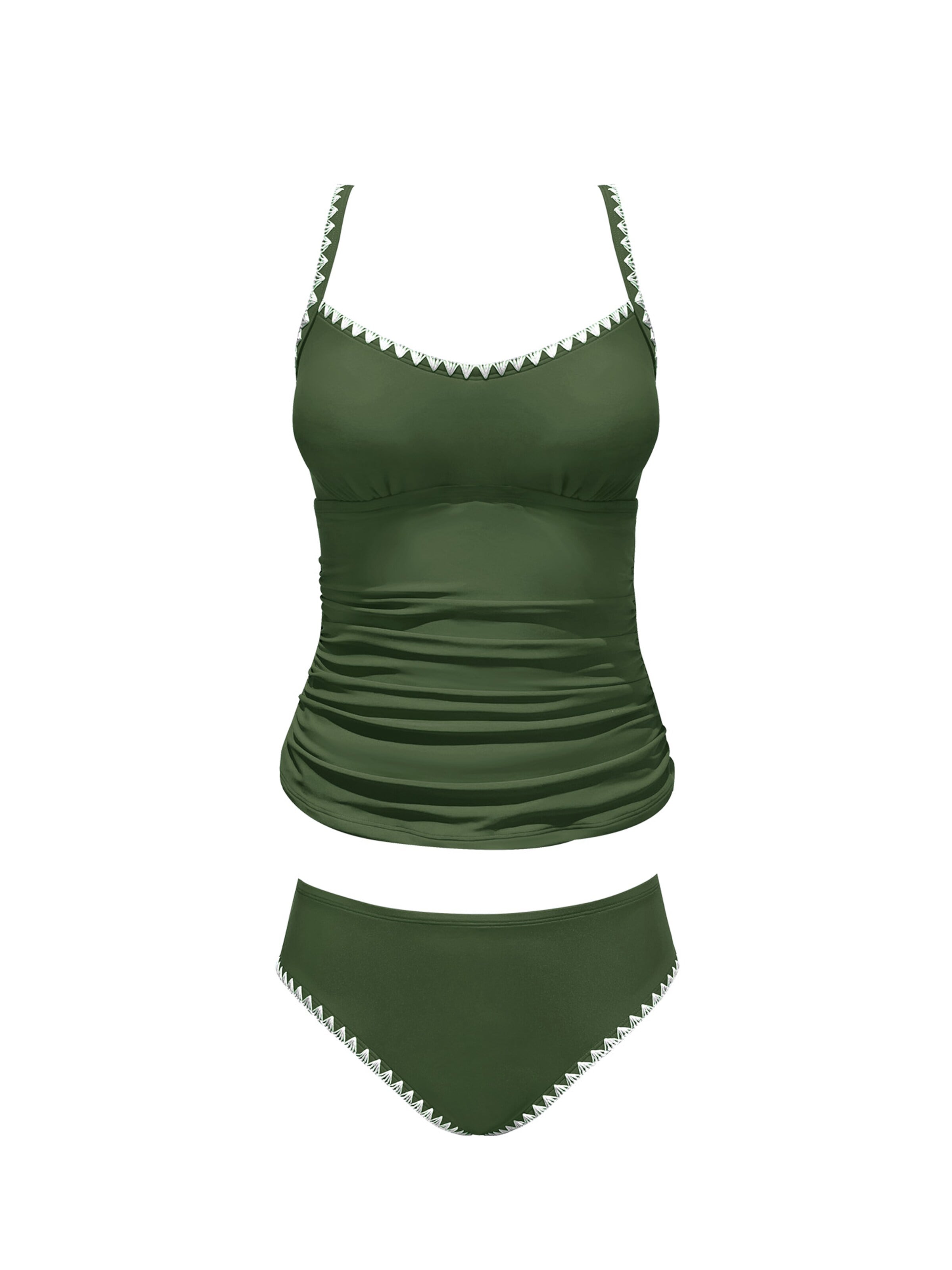 Cupshe Bralette Tankini 'Adjustable straps' in Green: front