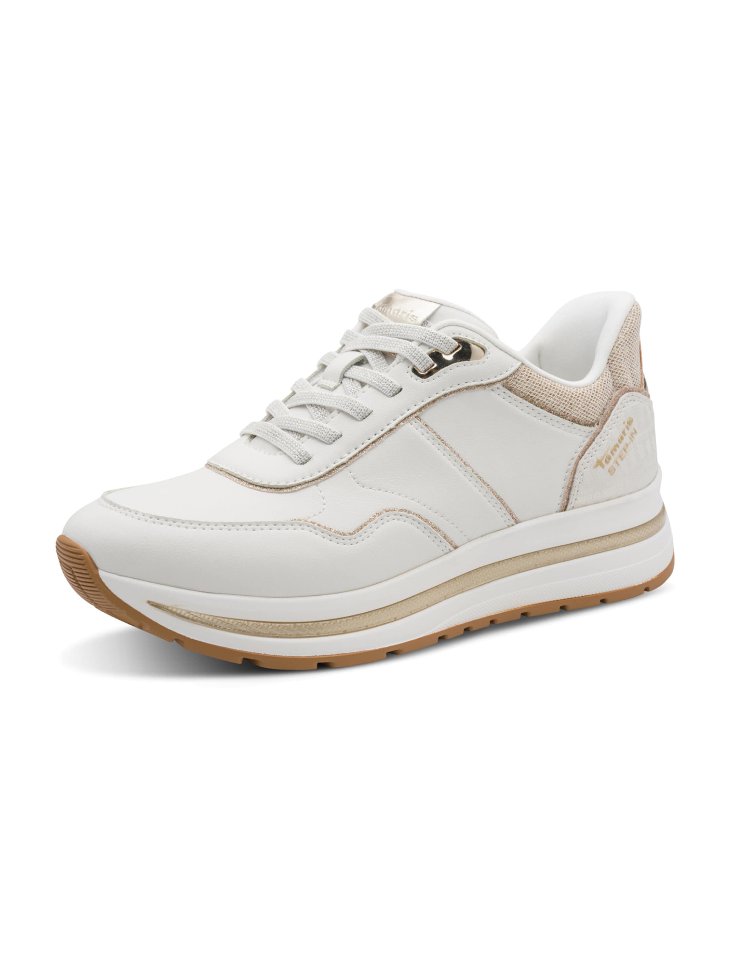 Tamaris Platform trainers in White: front