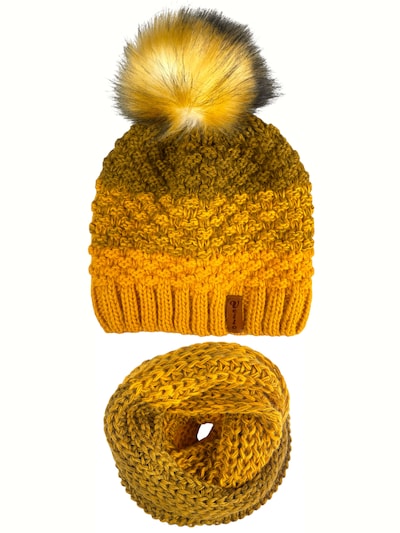 Kumixi Beanie 'Set: Mütze & Loop Schal' in Mustard, Item view