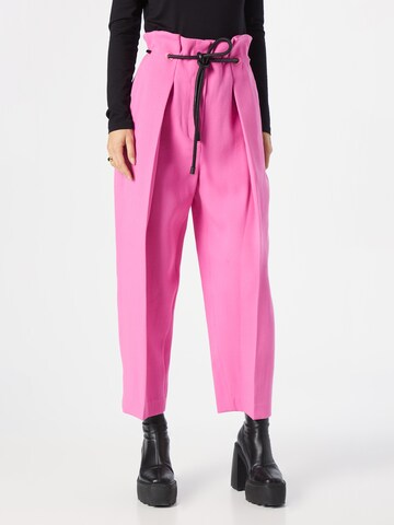3.1 Phillip Lim Normální Kalhoty se sklady v pase 'ORIGAMI' – pink: přední strana