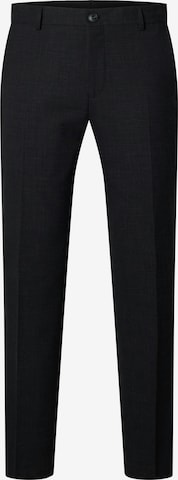 SELECTED Trousers with creases 'SLHOASIS' in Black: front