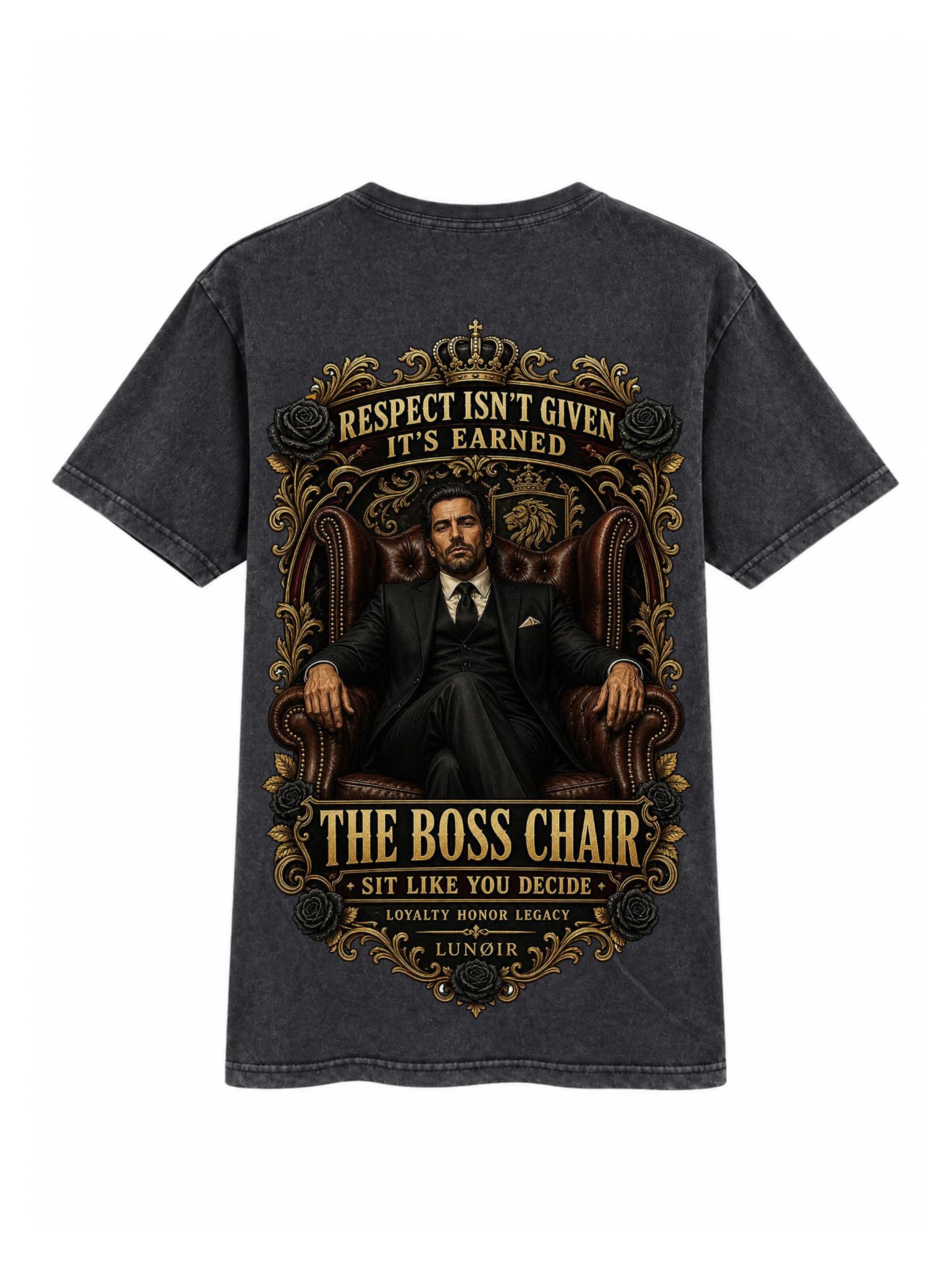 LUNØIR Studio Shirt 'The Boss Chair'‌‌‌‌ in Schwarz: Vorderseite