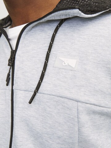 JACK & JONES Zip-Up Hoodie 'Air' in Grey