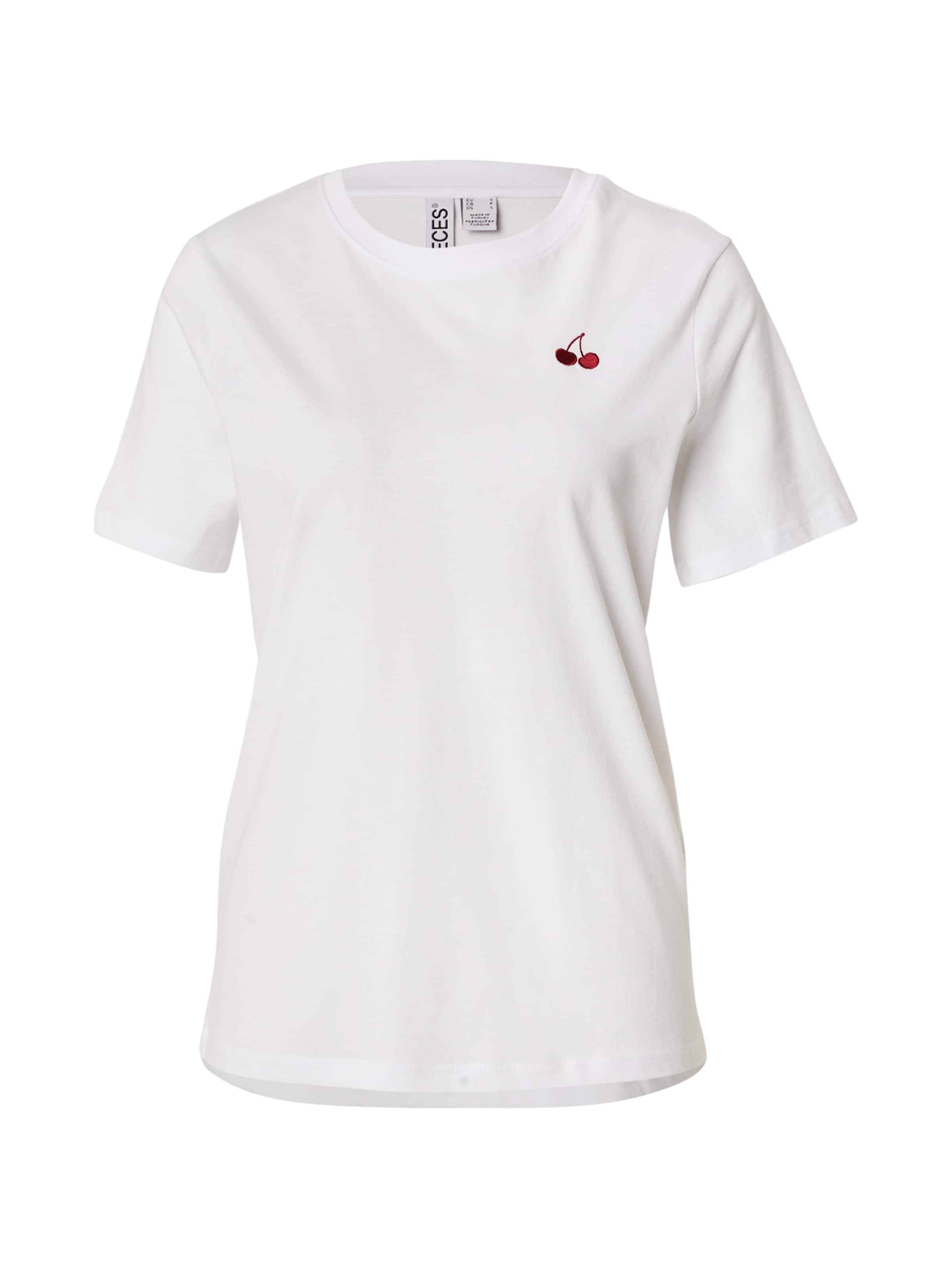 PIECES Тениска 'PCRIA' в бяло: отпред