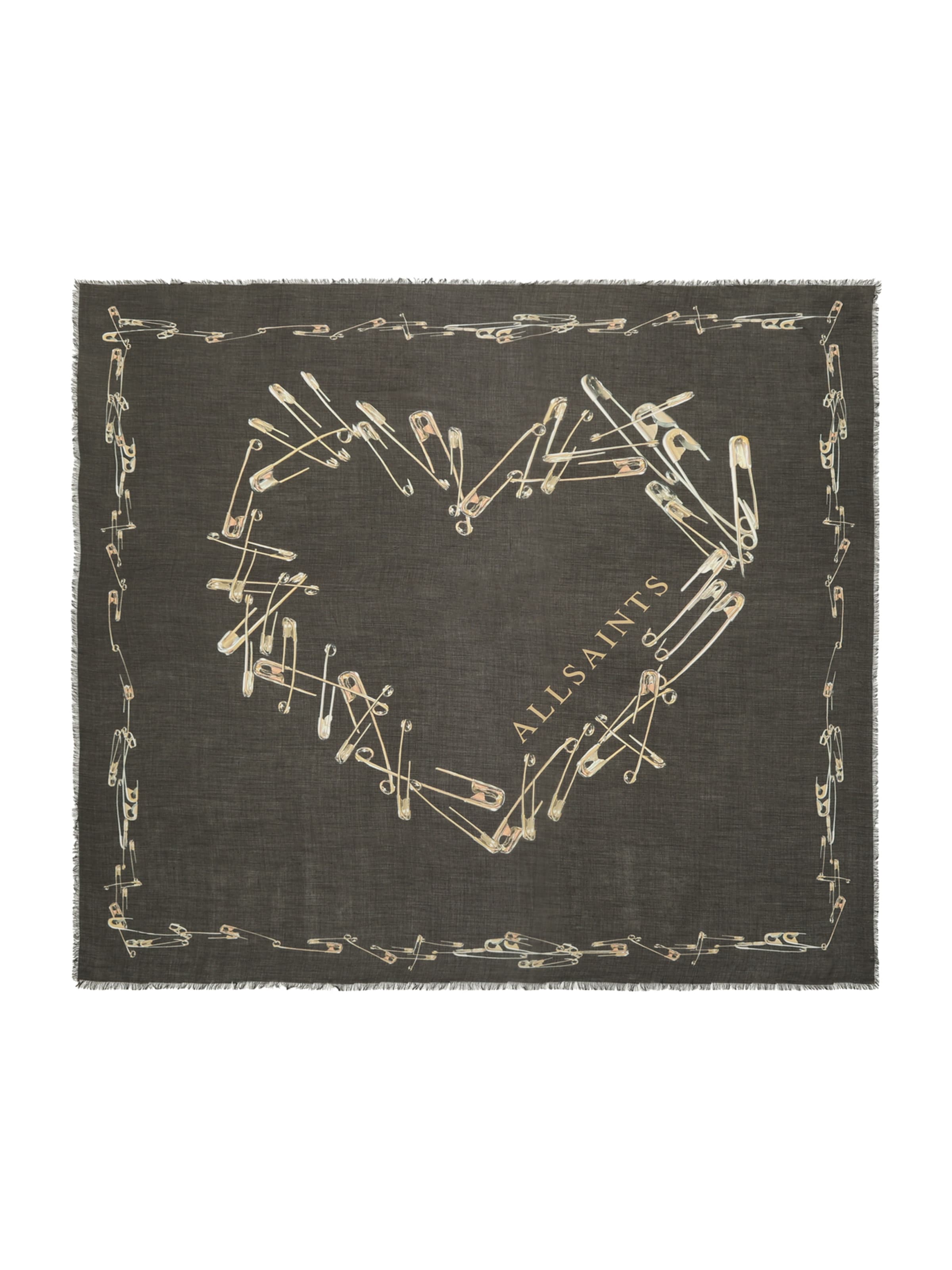 AllSaints Платок 'CORA' в Черный: спереди