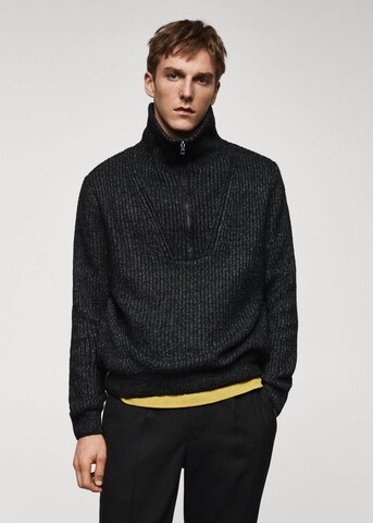 MANGO MAN Sweater 'Smoke' in Black: front