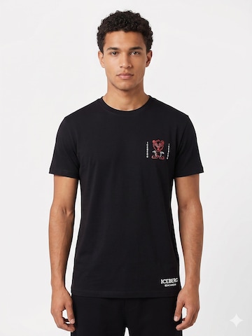 T-Shirt ICEBERG en noir : devant