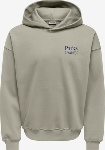 Only & Sons Sweatshirt 'ONSPARKS GALLERY' in Grijs: voorkant