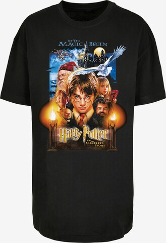 Maglietta 'Harry Potter The Sorcerer's Stone Poster' di F4NT4STIC in nero: frontale